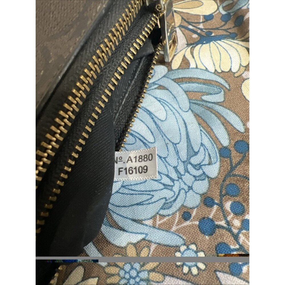 COACH Double Corner Zip Around Wallet Pouch Brown Black Signature Coated Canvas - Picture 9 of 9